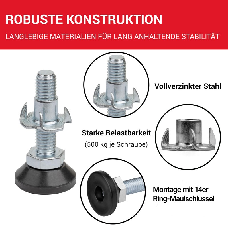 LouMaxx Adjusting Screw M10 x 30 mm - Adjustable Feet