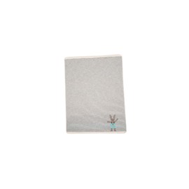 David Fussenegger - Baby Blanket Juwel with Knitting - Rabbit Stripes - Grey - 90 x 70 cm