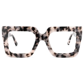 Zeelool Stylish Acetate Thick Oversized Square Blue Light Blocking Glasses Eyewear for Women Brandon VFP0306-04 Pink-Floral