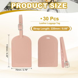 PATIKIL Leather Luggage Tag, 30 Pcs Luggage Tags Pu Bag Tags for Suitcases Airplane Travel Essentials, Pink