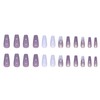 Hkanlre Purple Fake Nails Tips Shiny Gradient Press on Nails