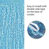 2 Pack Blue Tinsel Foil Fringe Curtain, 3.3 ft x