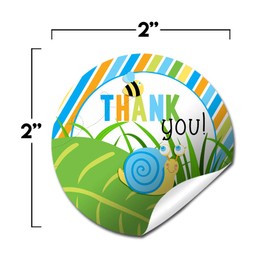 Bunch of Bugs Birthday Thank You Sticker Labels for Kids, 40 2" Party Circle Stickers by AmandaCreation, Great for Party Favors, Envelope Seals & Goodie Bags