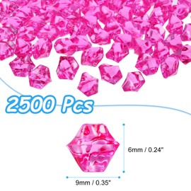 MECCANIXITY 2500pcs Fake Ice Rocks Acrylic Peach Crystals Gems Stones Dazzling Crushed Ice Sparkling Fake Diamonds for Vase Fillers