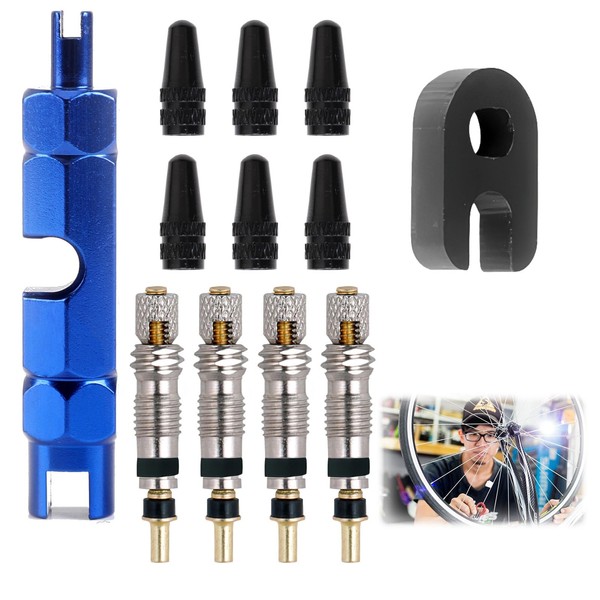 12-Piece Presta Valve Core Set, Valve Key Bicycle Valve Insert,