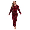 XMASCOMING Women's & Men's Hooded Fleece Onesies One-Piece Pajamas, Red