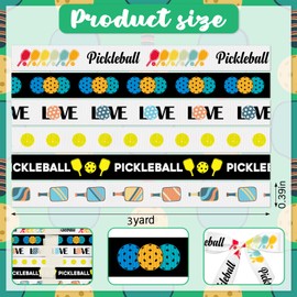 LANGFON 6PCS 3/8" Pickleball Ribbon for Sports Tournament Decor 18 Yard, Pickleball Grosgrain Sports Ribbon for Team Party Decor Gifts Wrapping Player Gift Basket Trophy Award Party Supplies
