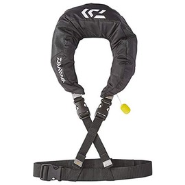Daiwa DF-2520 Short Life Jacket, Neck Type, Manual Inflation, Black, One Size Fits Most