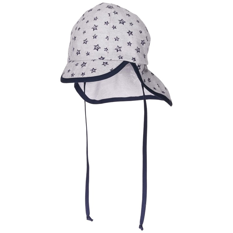 Sterntaler Peaked Hat with Ties and Neck Protection. (Casquette Avec