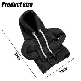 XINLIYA Car Gear Shift Cover, Fashionable Hoodie Automotive Gear Shift Knob Protector, Mini Winter Warm Sweater Shirt Gear Shift Knob Cover, Universal Christmas Vehicle Decor Accessories（Black）