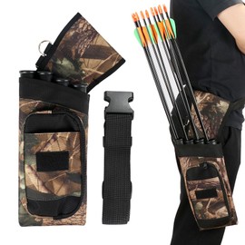 Sparklenut Archery Quiver, Back Hip Arrow Quiver, 4 Tubes Arrow Holder, Adjustable Archery Bag, fit for Compound Bow and Recurve Bow (Reverse Quiver)