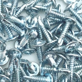 (500 Pack) 4.2 x 16mm Self Drilling Flange Wafer Head Drywall Screw Sharp Point Zinc Screws by MultiScrew®