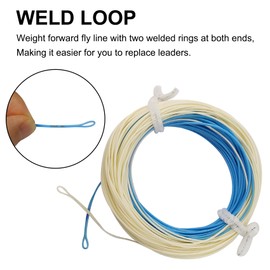 EUPHNG All-Purpose Fly Line Floating WF2 3 4 5 6 7 100FT with Welded Loop & Line ID Weight Forward Fly Fishing Line (Sky Blue+Milk, WF6F)