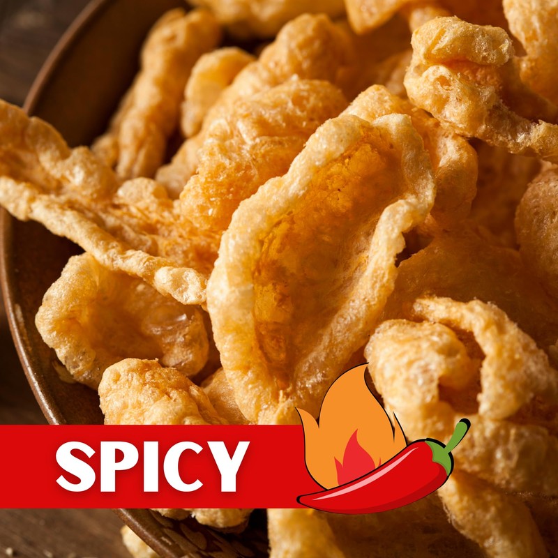 Lowrey's Bacon Curls Microwave Pork Rinds (Chicharrones), Hot & Spicy,