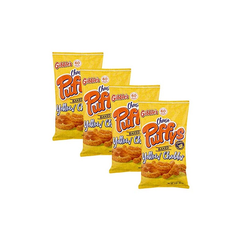 Gibble's Gibbles Cheese Puffs, Baked, Yellow Cheddar, 8 oz Bag