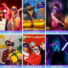 COKOTEE LED Light Up Glasses, Bluetooth Full Color Luminous Glasses for Parties,Display Customized Flashing Messages &Animations&DIY &Text Via App Control…