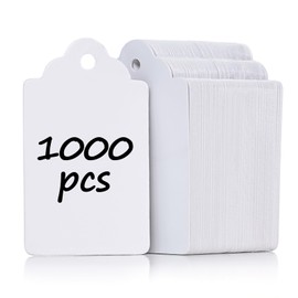 Uniclife 1000 Pcs Unstrung Price Tags for Clothes Writable White Clothing Tags without String Small Blank Paper Tags for Labeling Pricing Tags for Jewelry Retail Merchandise Marking Tags, 1.8" x 1.05"
