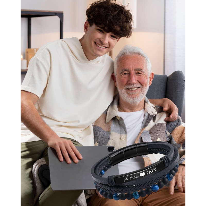 VGWON Geschenk Großvater Armband Männer Weihnachten Geburtstag Geschenk für Opa