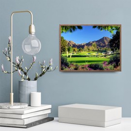 5D Diamond Painting, Beautiful Golf Course Diamond Embroidery Paintings, DIY Diamond Painting Kits for Adults Diamond Art Home Wall Decor 12x16in