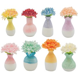 Cute Mini Resin Vase Magnets for Fridge,8PCS Funny Flowers Plant Vase Magnets,3D Mini Vase Decoration for Refrigerator Kitchen Office School Locker Whiteboard