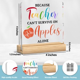 Teacher Appreciation Gift, Inspirational Acrylic Plaque, Graduation & Thank You Gift for Students, Women, Men, Coworkers, Boss, Friends - Clear Acrylic Desk Decor