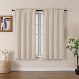 Gwine - Cortinas de lino para sala de estar de 54 pulgadas de largo, 2 paneles, cortinas de lino sintético con textura de bolsillo para barra, cortinas de ventana para recámara, cada una de 40