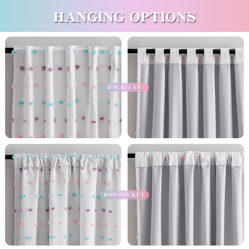 MYSKY HOME Total Blackout Curtains for Kids Room 84 Inch