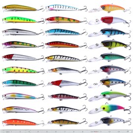 XBLACK Hard Fishing Lures Set Minnow Lures Set 30PCS Crankbait for Beginner, XBLACK Fish Baits, Bass Fishing Lure, Topwater Lures, Catch Big Fish!