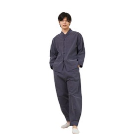 ILLANG Unisex Hanbok Set, Korea Traditional Clothing, Casual Hanbok for Yoga and Meditation, Temple Clothes(DARK BLUE, XS)