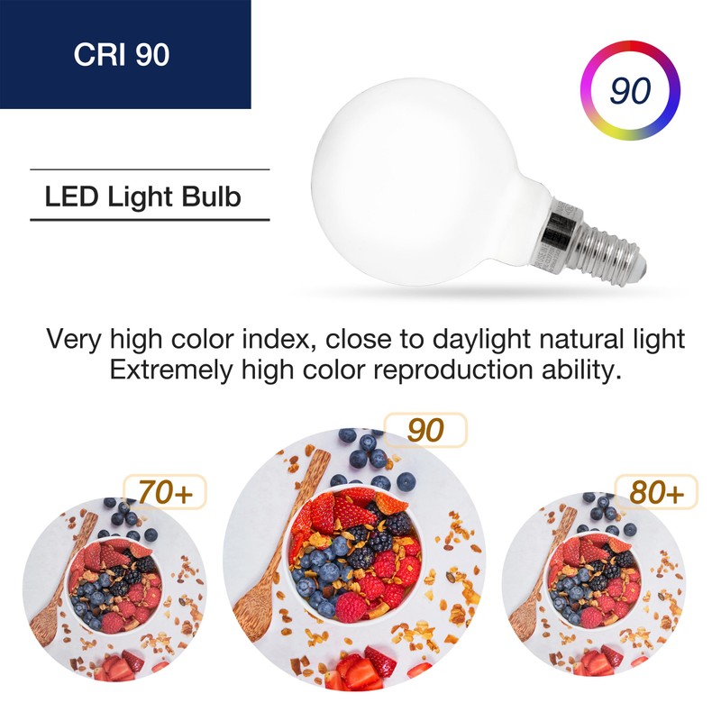 FLSNT 4000K Cool White LED Candelabra Bulbs 60W Equivalent, G16