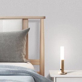 WCIC LED-Nachtlicht mit Bewegungssensor, wiederaufladbares Nachtlicht, aus Holz, tragbarer Wandleuchter, batteriebetrieben, Flur, Licht für Haushalt (Hellbraun)