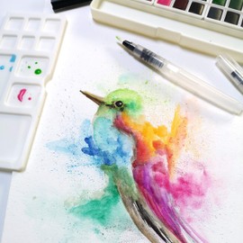 VARTA Vaessen Creative Florence Aquarellpapier A4 in Weiß, aus 300 g/m² Glattem Papier, 10 Blatt für Aquarellmalerei, Handlettering und Brush Lettering, Smooth 300gsm