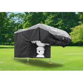 Camco ULTRAGuard Camper/RV Cover | Fits Slide-In Campers Up to 16' 8" | Features Zipper Entry Doors & Covered Air Vents | Crafted of Polypropylene | Storage Bag for RV Storage and Organization (45771)