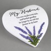 Thoughts Of You Heart Outdoor Memorial Plaque with Lavender design,