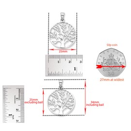 Heather Needham Sterling Silver Life Tree Yggdrasil Pendant on Silver chain - SIZE: 25mm. Life Tree necklace. Please choose chain length below 8097