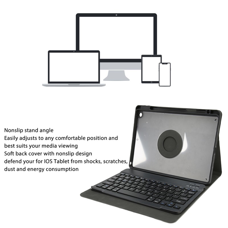 Keyboard Case with Pencil Holder for IOS Tablet 10.2in 2019