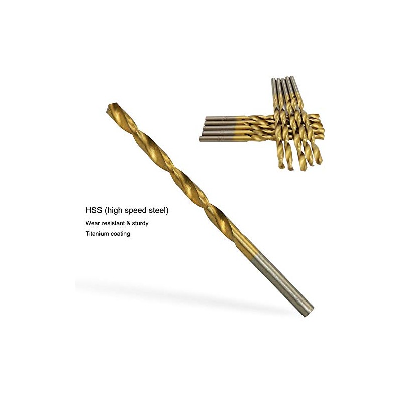 Drill Bit Set, Vidillo 60pcs Titanium Twist Drill Accessories Tool
