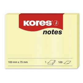 Kores Lined Notepad 100 x 75 mm 100 Sheets Pack of 12 Yellow
