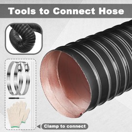 NOWBALL 2in Automotive Air Duct Hose, Length 3 Meter-10ft, 2" Silicone Flexible Cooling Ducting, 50mm High Heat Brake Exhaust Hose for Car, Garage, Dryer Air System Black