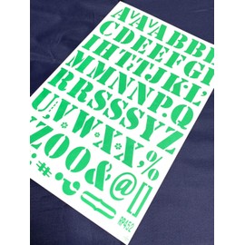 XIAXIN Waterproof PVC Alphabet Number Sticker Set Weatherproof Waterproof Roman Numerals Character Nameplate Suitcase Nameplate Locker Indoor Outdoor Use TS-518 (Green, 1 Piece)