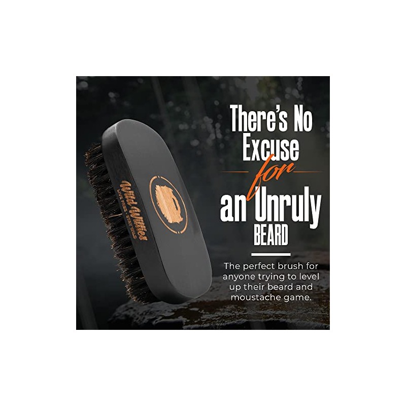 Wild Willies Beard Brush For Men. With Natural Boar Bristles