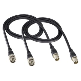 HCFeng BNC Cable BNC Male to Female HD Video Cable Camera Q9 Surveillance Video Cable 1080P Ultra-Fine SDI Coaxial Cable for Video Security Camera CCTV Systems (1M/3.3ft/Black/ 2 Pack)