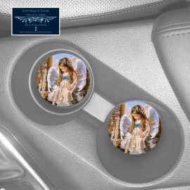 Unbranded ANGEL CUSTOM RUBBER CAR COASTER SET of 2 - design 6