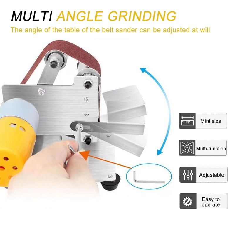 Mini Belt Sander, 7 Adjustable Speed -15 Degree Professional Electric
