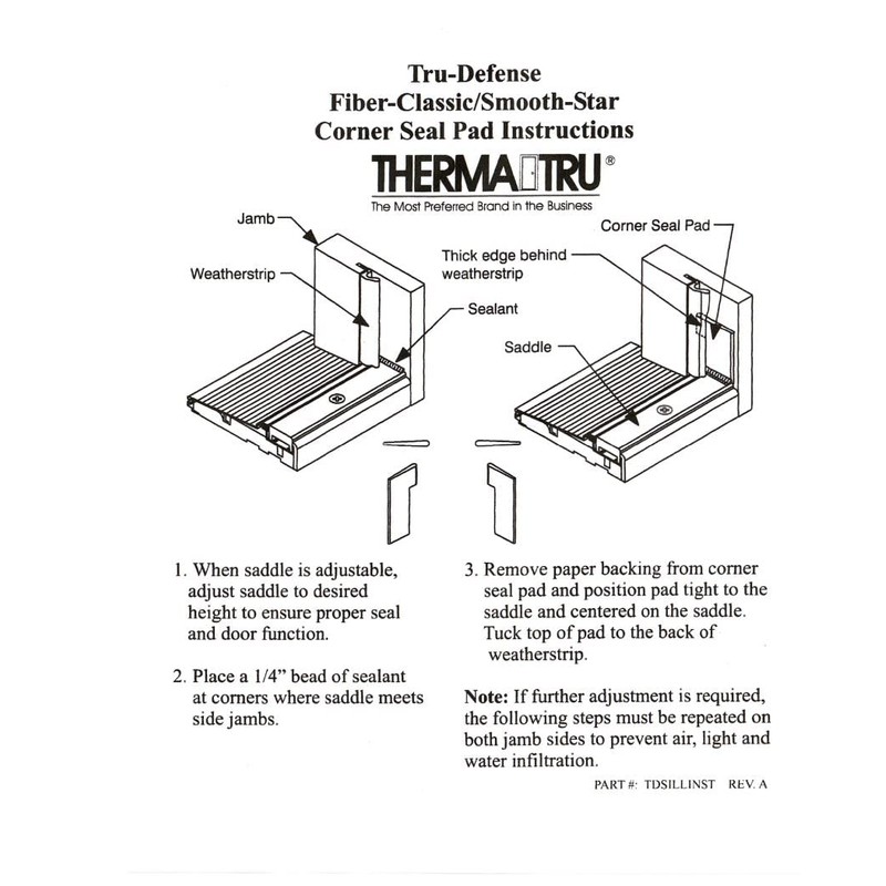 Therma-Tru Doors Weather Stripping Corner Pads (Fiber Classic/ Smooth Star