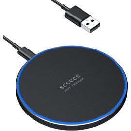Cargador inalámbrico de 20 W máx. de carga inalámbrica rápida por inducción compatible con Samsung Galaxy S23S22S21S20S10, compatible con iPhone