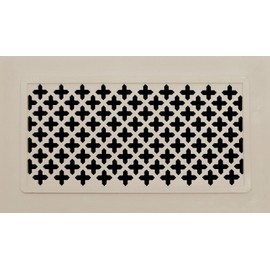 Decorative Vent Cover for a 10x6 Opening. Resin Paint Grade Grille Can Be Used As Return, Supply, Foundation Vent, Register. Caspian Design. 12x8 Overall Size.