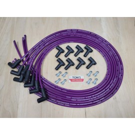 Ton's 90* 42" 8mm Purple Spark Plug Wires Universal for Chevy GM HEI distributor