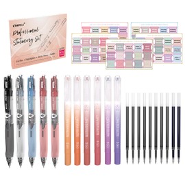 Bible Study Gel Pen Set with Red tones Highlighters,10 Refills, 75 Bible Index Tabs, No Bleed, Ergonomic Grip, Smooth Writing, Perfect Christian Gift for Journaling