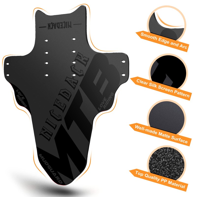 NICEDACK Mudguards Mountain Bike, 2 Pieces Mudguard Fit 20-29 Inch